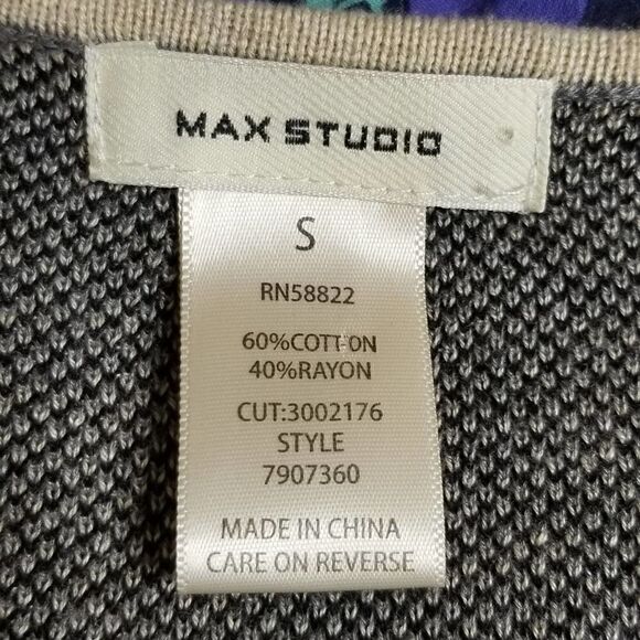 Max Studio Floral Jacquard Sweater Dress Gray - Picture 5 of 7